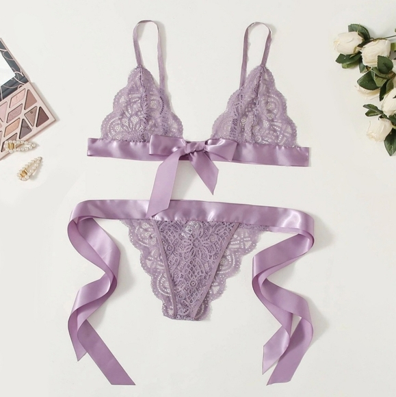 Purple Cozy Sexy Bra and Panty Set Lingerie